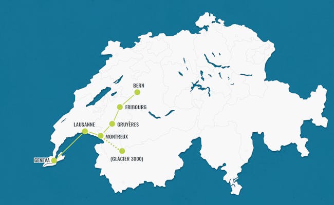 Reiseroute 1: Genf - Lausanne - Gruyères - Bern