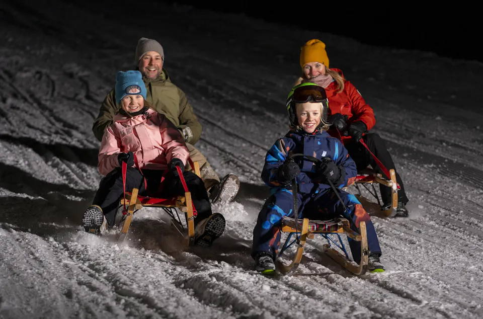 Nachtschlitteln in Flims Laax