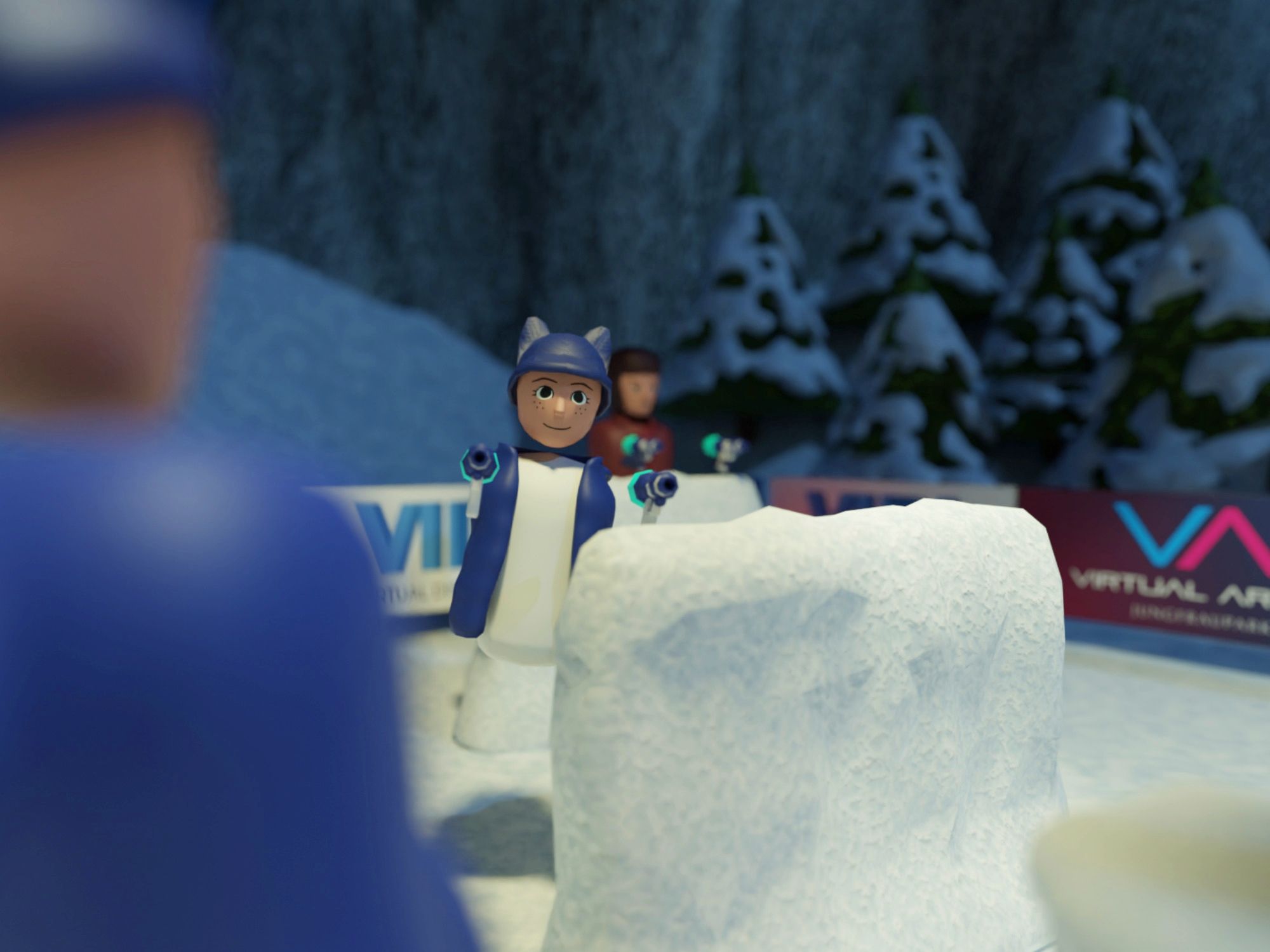 Wirtualna przygoda: przeżyj niesamowity zimowy raj z śniegiem i zimowymi aktywnościami.