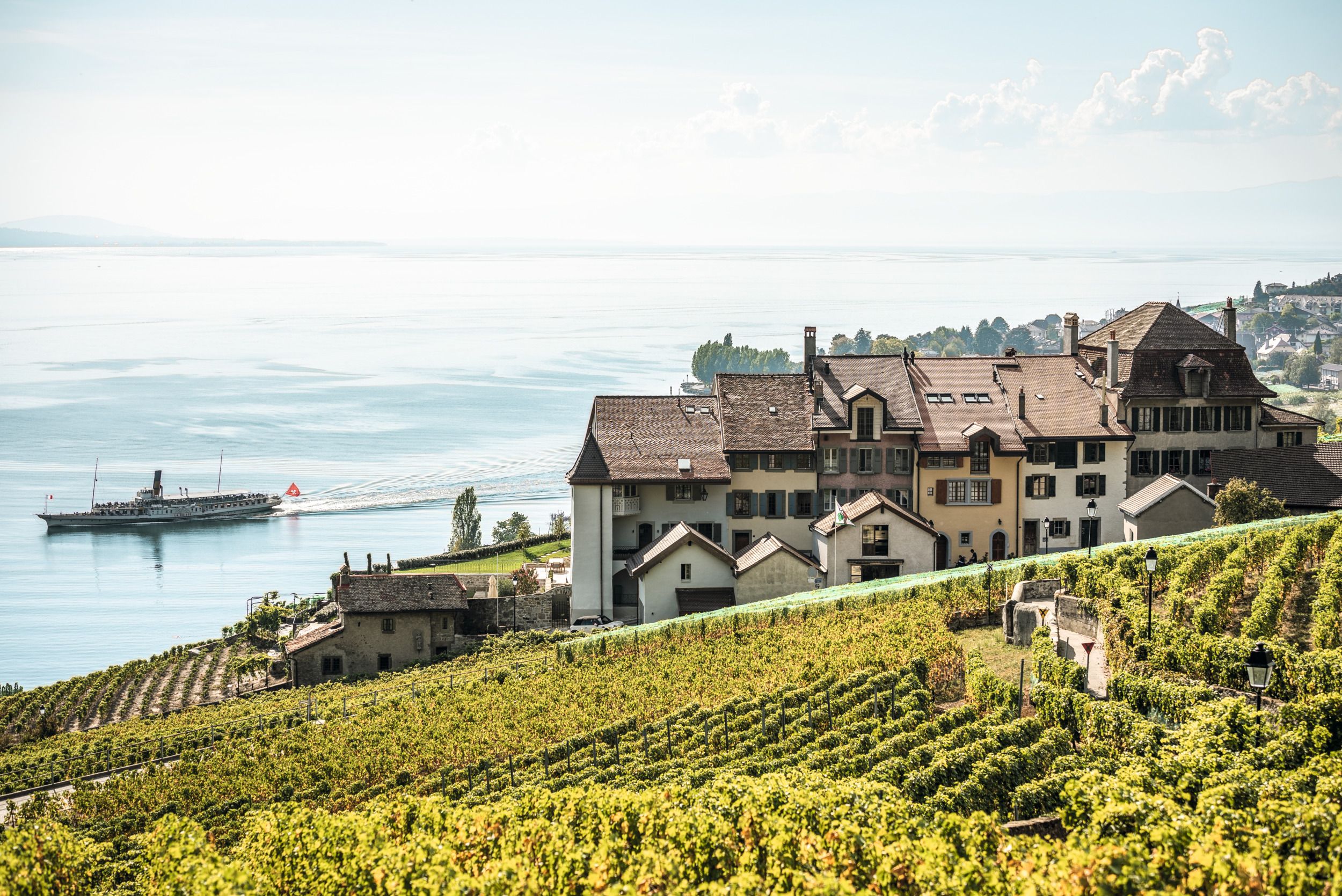 Lavaux: A delightful wine region on Lake Geneva with stunning views of vineyards and mountains.