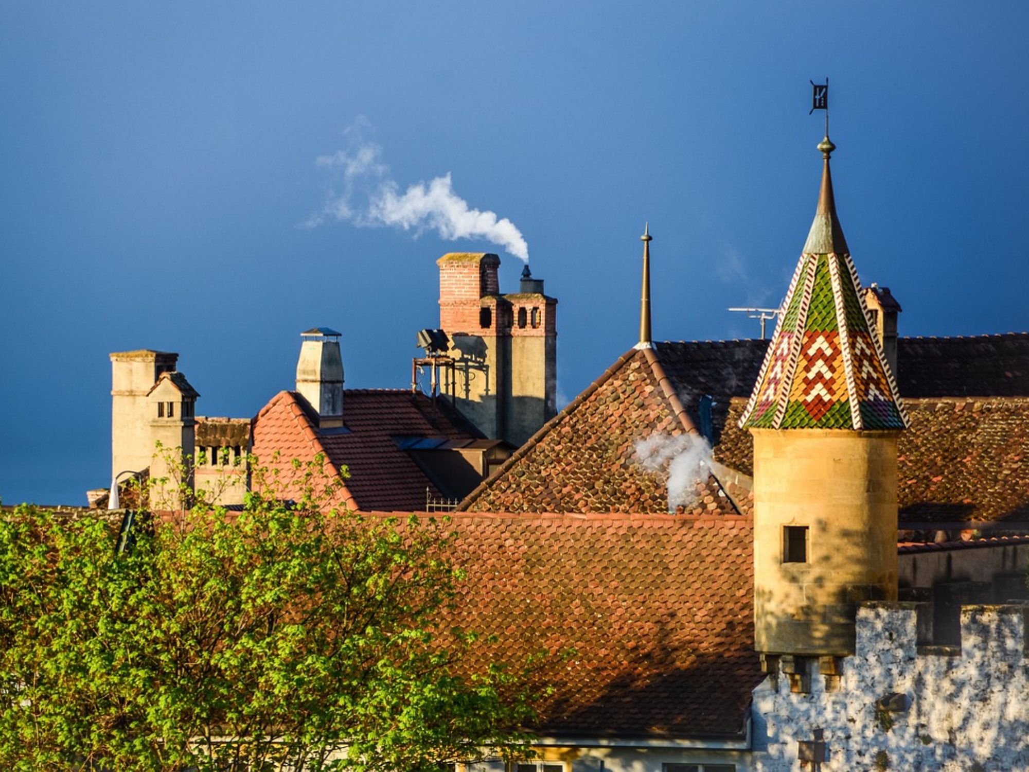 Château de Neuenburg : architecture impressionnante à Neuchâtel, entouré de nature et d'éléments historiques.