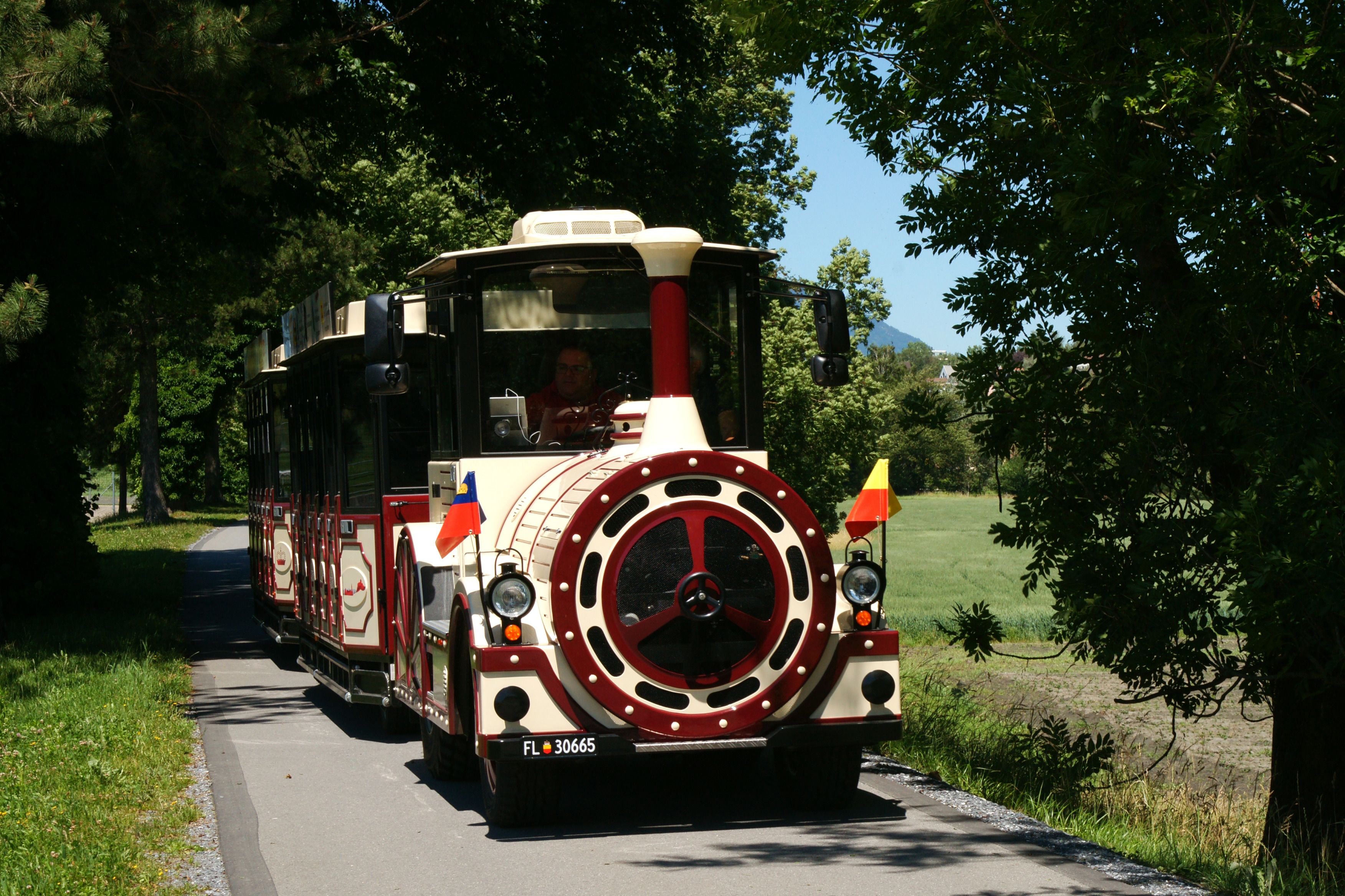 Stadtbahn Vaduz: Erlebe die malerische Fahrt durch die Landschaft, ideal für Freizeit und Erholung.