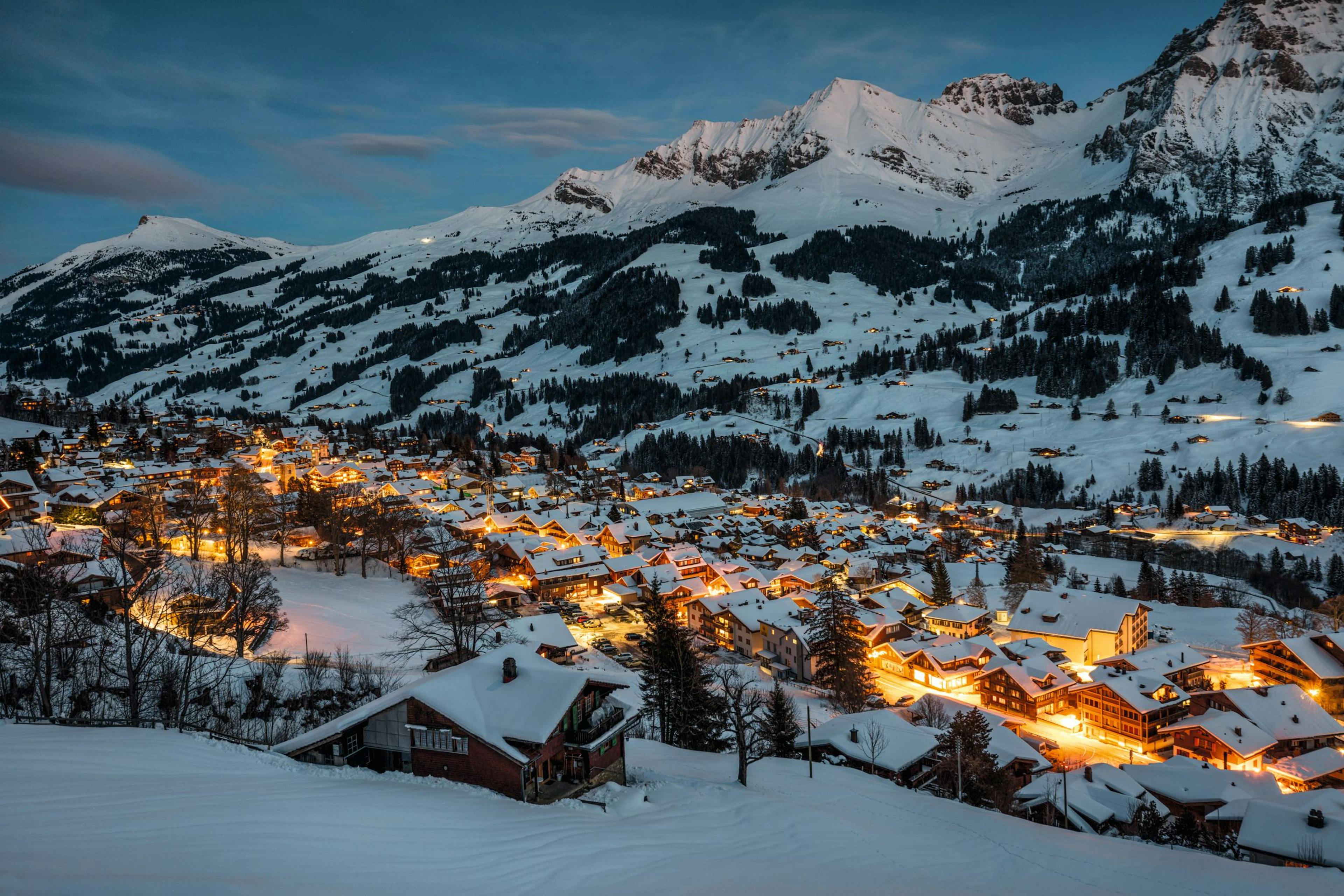 Adelboden twilight (Photo: Switzerland Tourism, Roland Gerth))