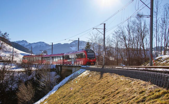 Tren en la tierra de Appenzell: disfruta de paisajes idílicos, trenes panorámicos, montañas y paisajes invernales.