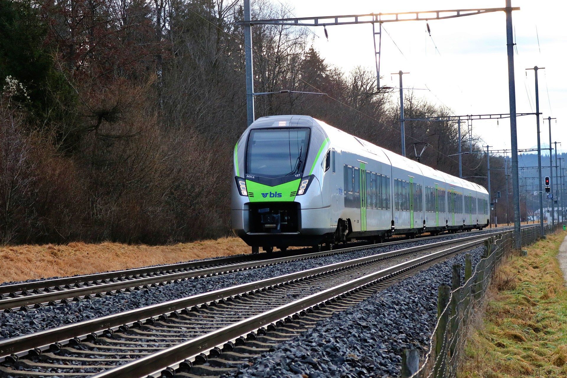 BLS 기차: 스위스의 그림 같은 노선에서 현대적인 기차로 여행과 탐험에 적합합니다.