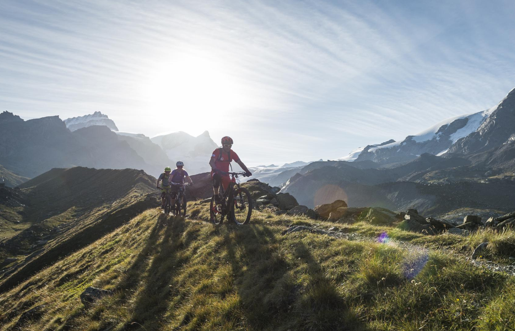 ツェルマットのバイクツアー：美しい山々と手つかずの自然を楽しみながらバイキングしよう。