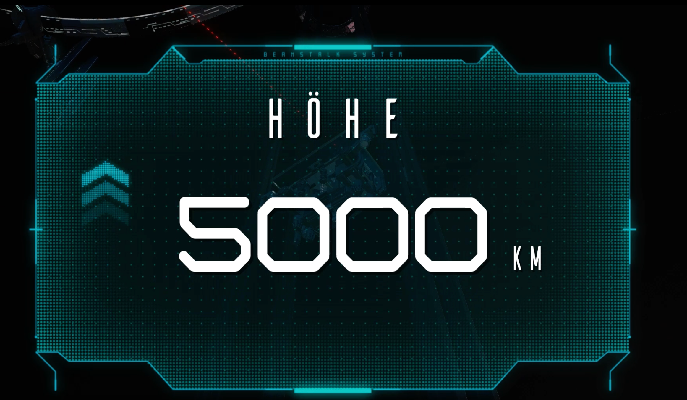 Amber Sky 2088: Cyfrowa wysokościomierz w futurystycznym designie z sugerowanym kontekstem kosmicznym.