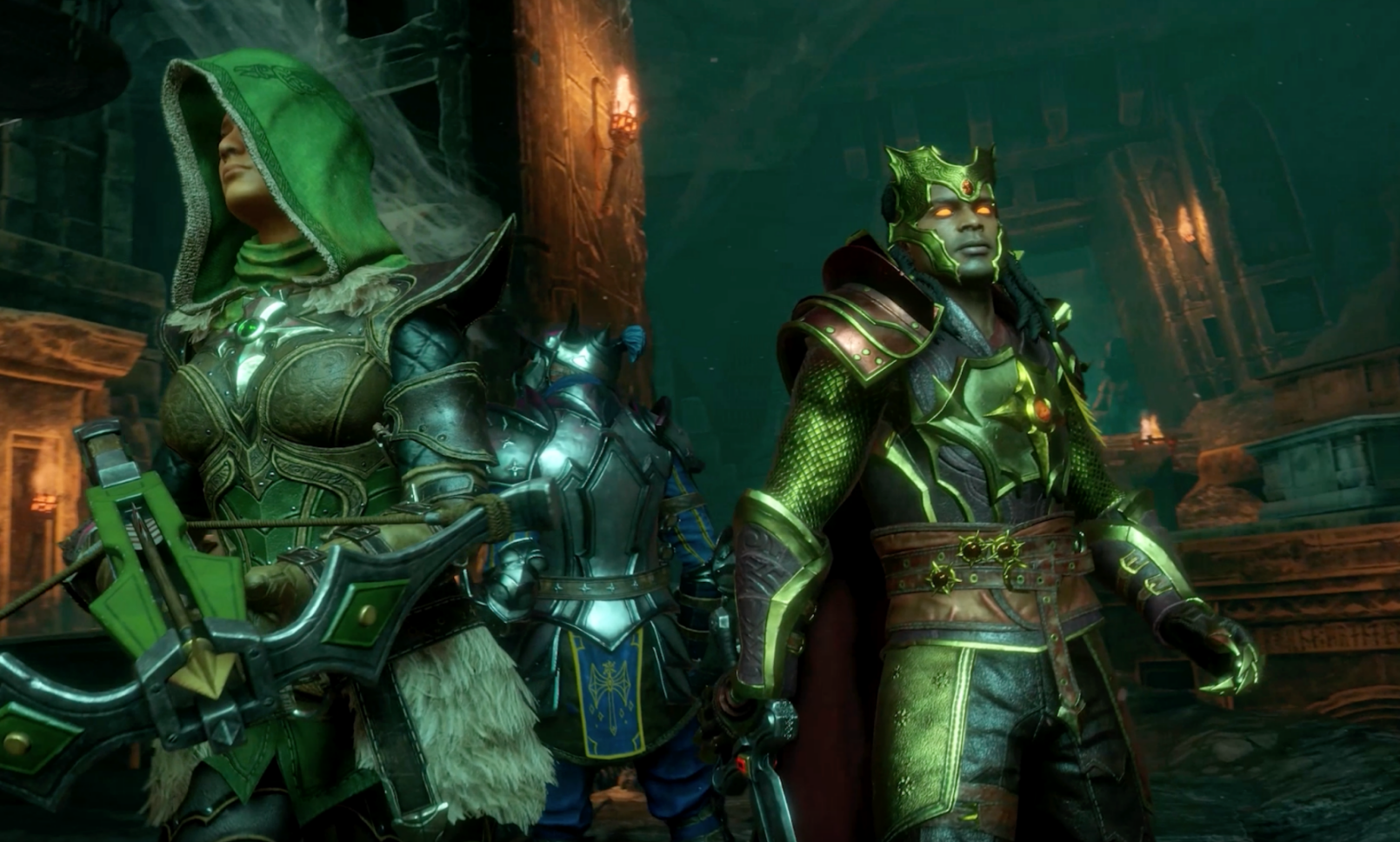 Dragonfire: Personajes de fantasía en un entorno místico, ideal para amantes de la aventura y el arte.