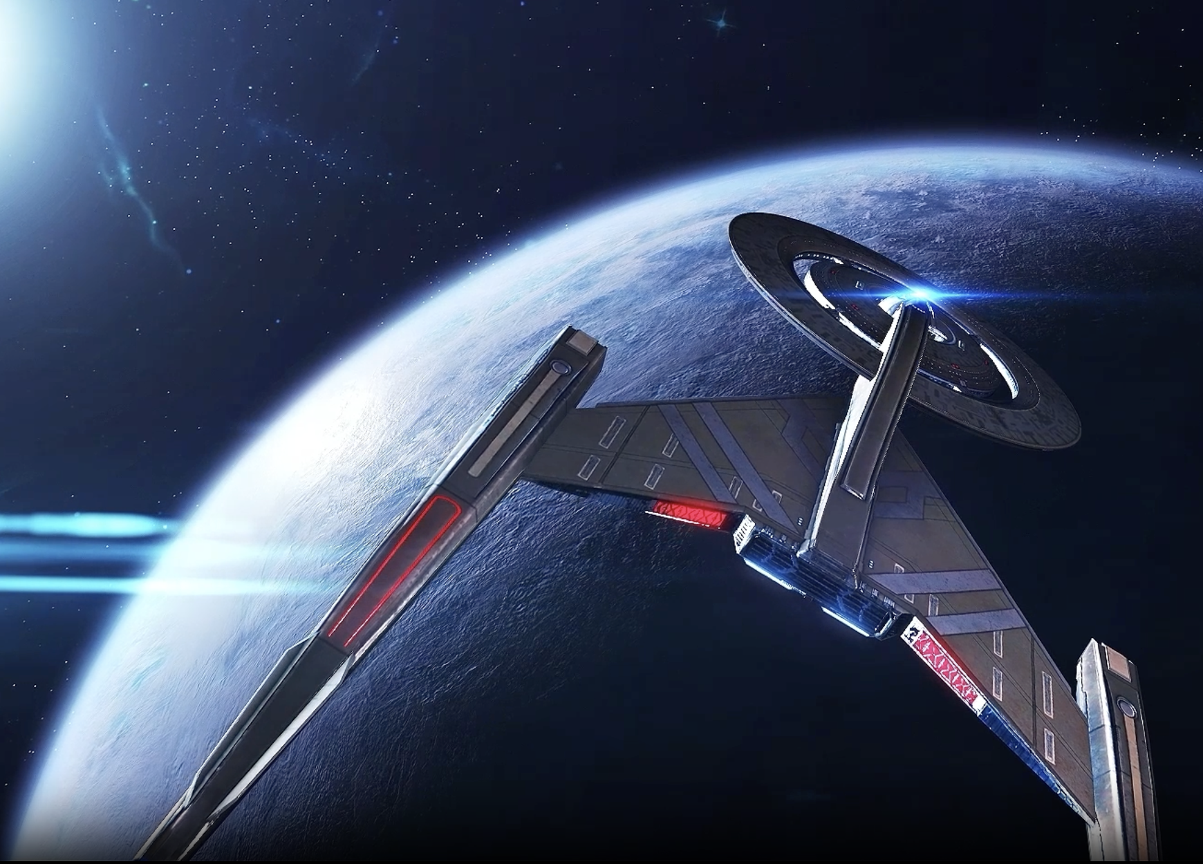 Star Trek: Discovery - Nave em uma galáxia estranha, missão intergaláctica com tecnologia futurista.