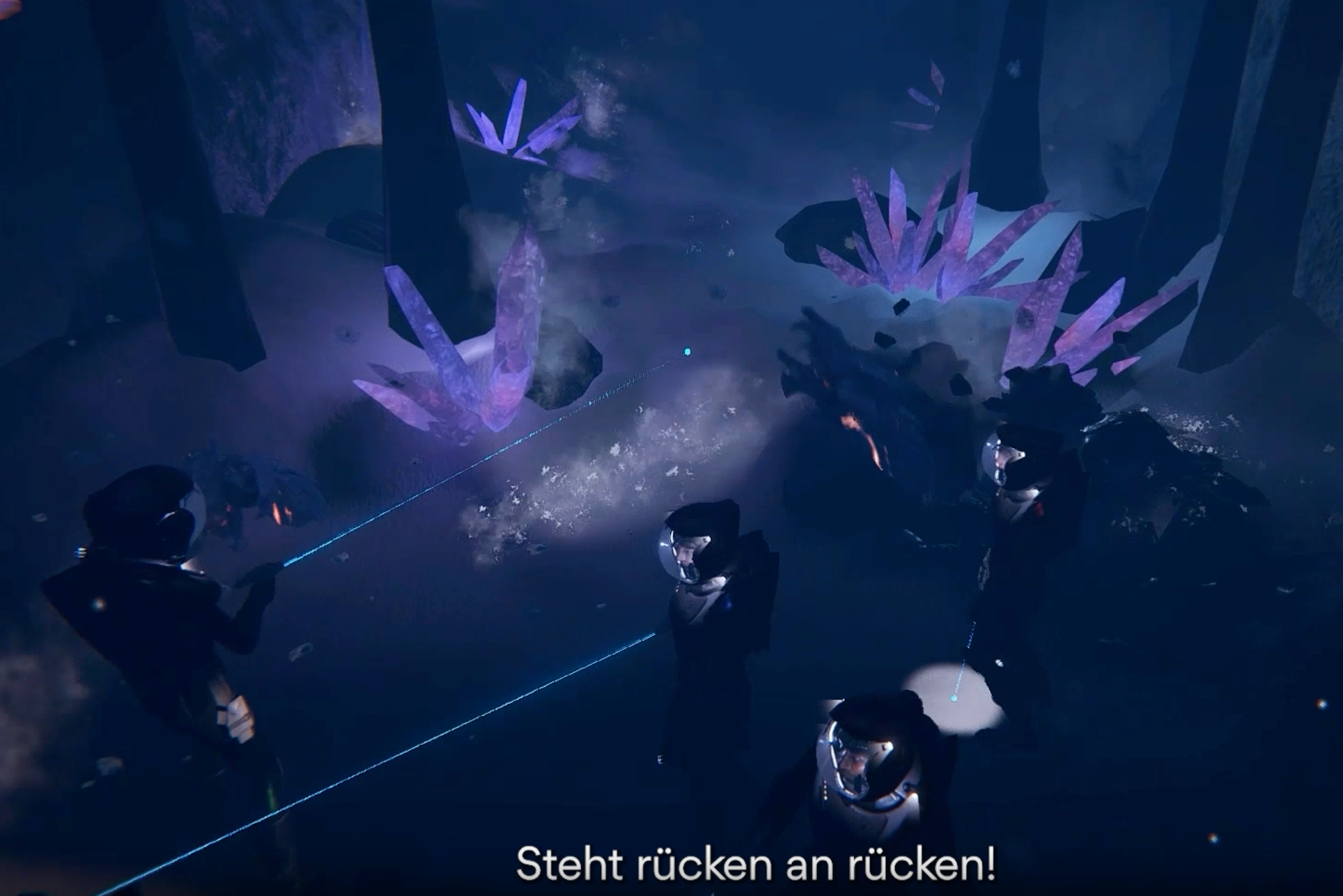 Star Trek: Discovery Missão Away com aventureiros no espaço entre cristais e criaturas misteriosas.