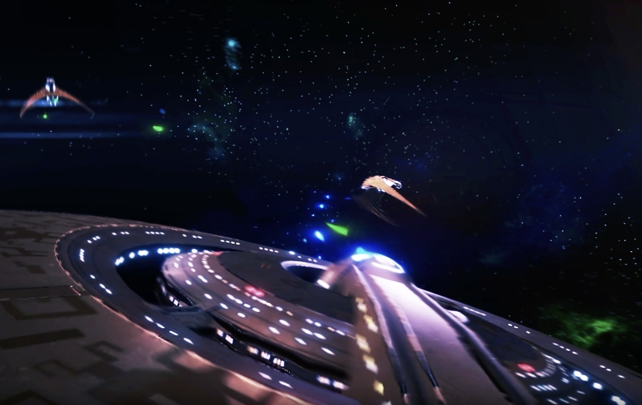 Star Trek: Discovery apresenta naves espaciais no espaço com emocionantes veículos espaciais e design futurista.