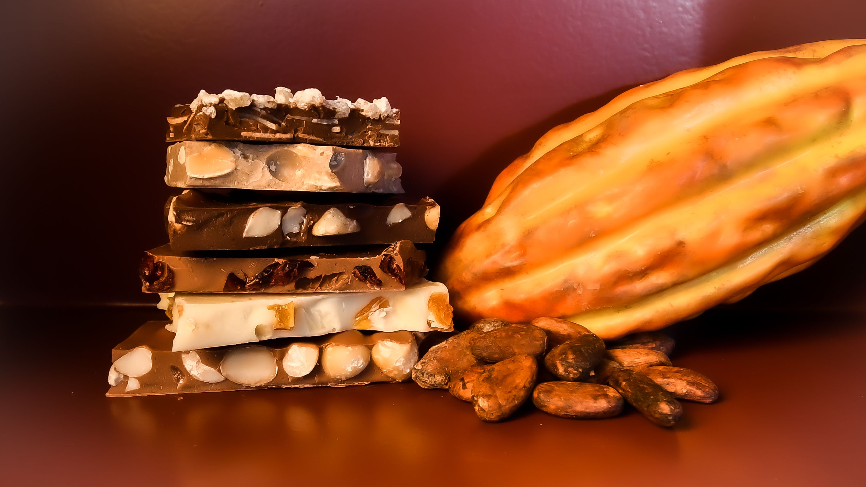 Chocolate de Chocolate Adventure en el Museo del Transporte 2023, diferentes variedades visibles