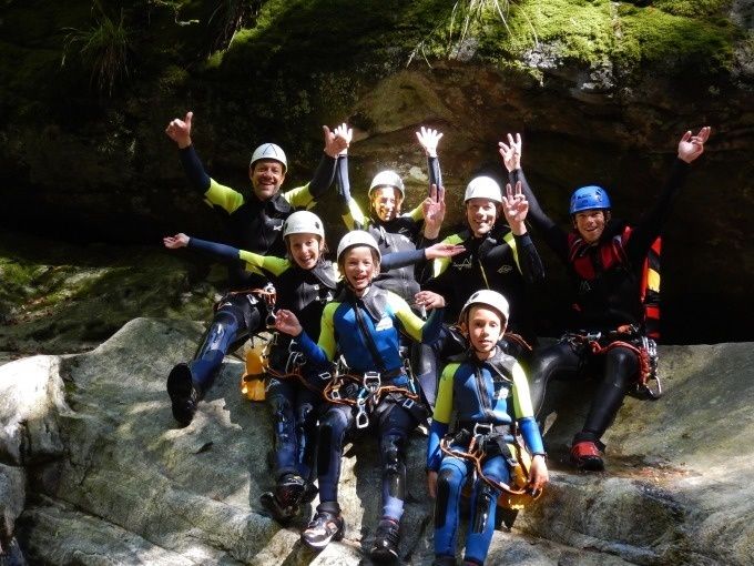 Family Fun Canyoning Corippo: Group Enjoys Canyoning in Corippo