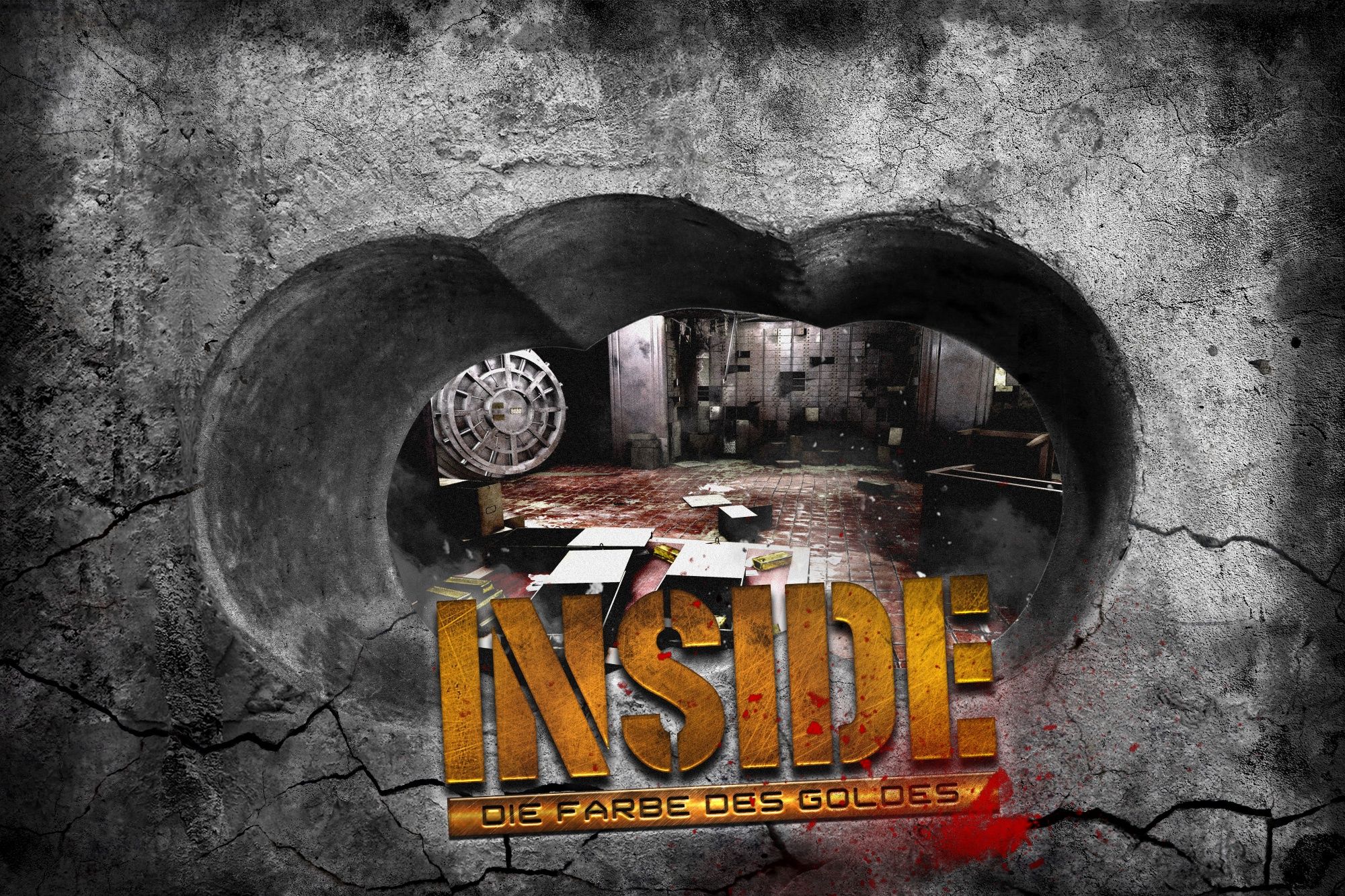 Farbe des Goldes: spannender Blick in einen Raum voller Geheimnisse und Rätsel. Erlebe das Abenteuer live.