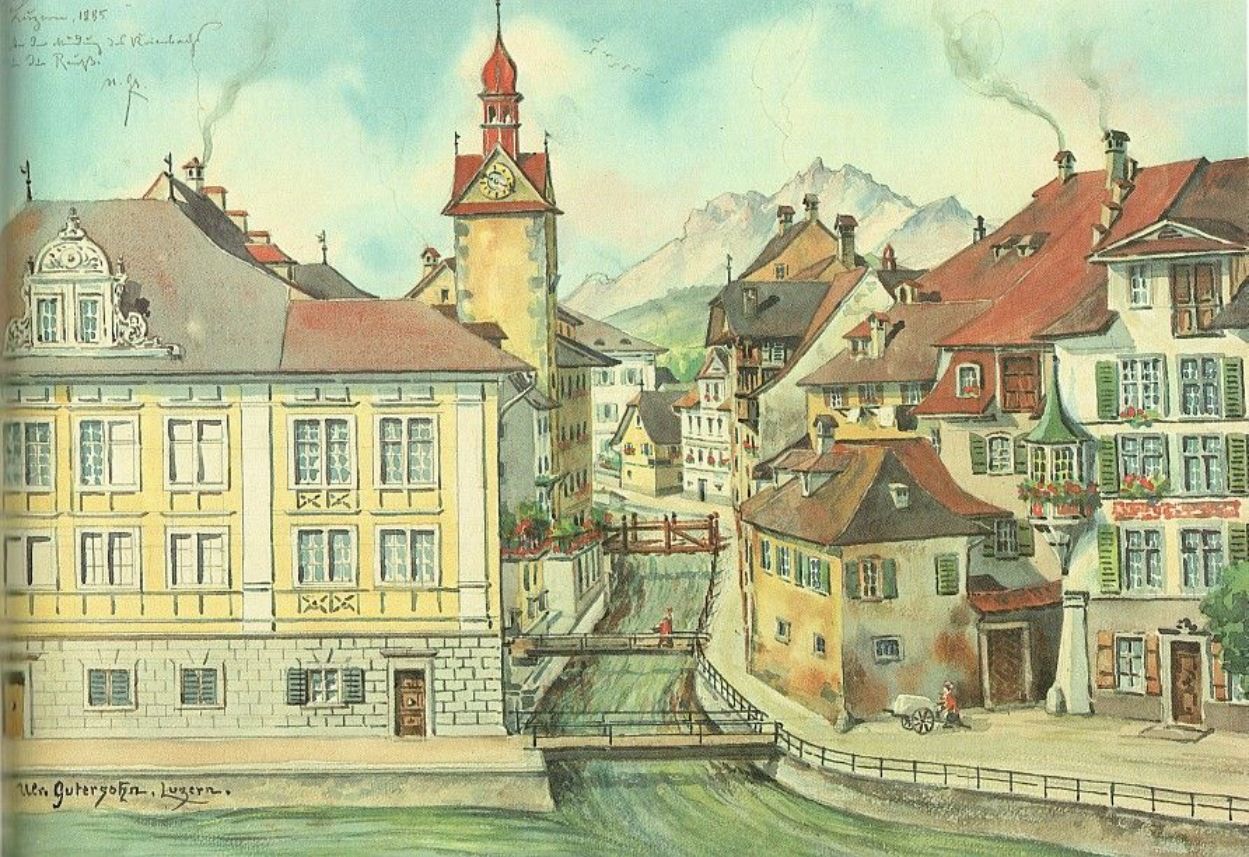 Gutersohn Sonnenberghaus di Lucerne mempamerkan seni bina yang menawan dan pemandangan indah di tepi air.