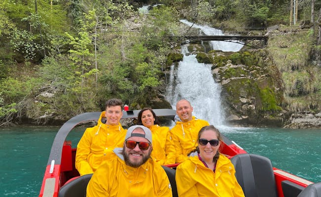 The Swiss Activities Team jet boating on Lake Brienz