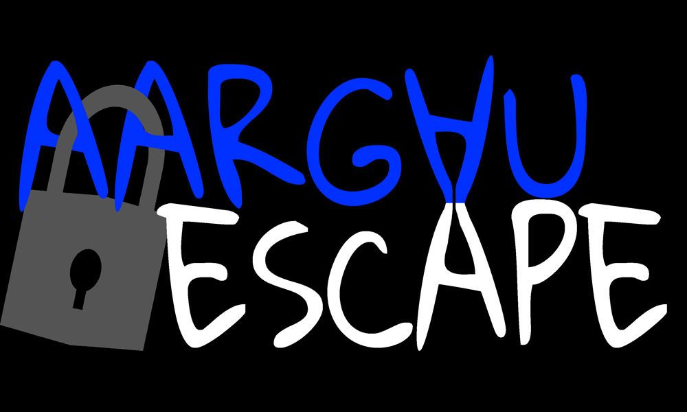 Aargau Escape Room-logo met een slotsymbool en kleurrijke letters