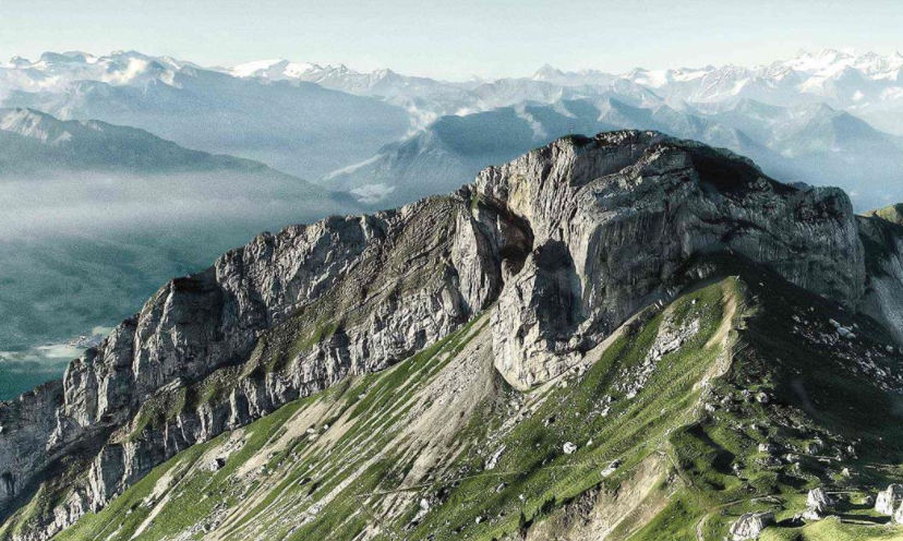 Pilatus with impressive rock panorama and green landscape in 2023.