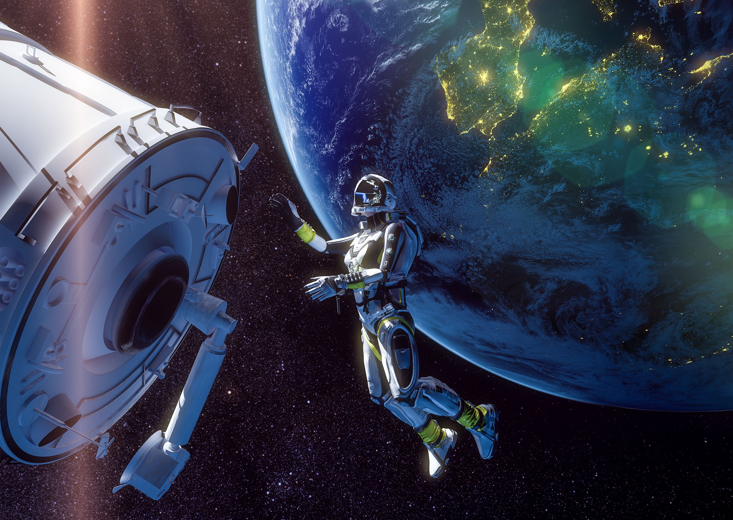 Διαστημικός αστροναύτης στο διάστημα βλέπει τη Γη