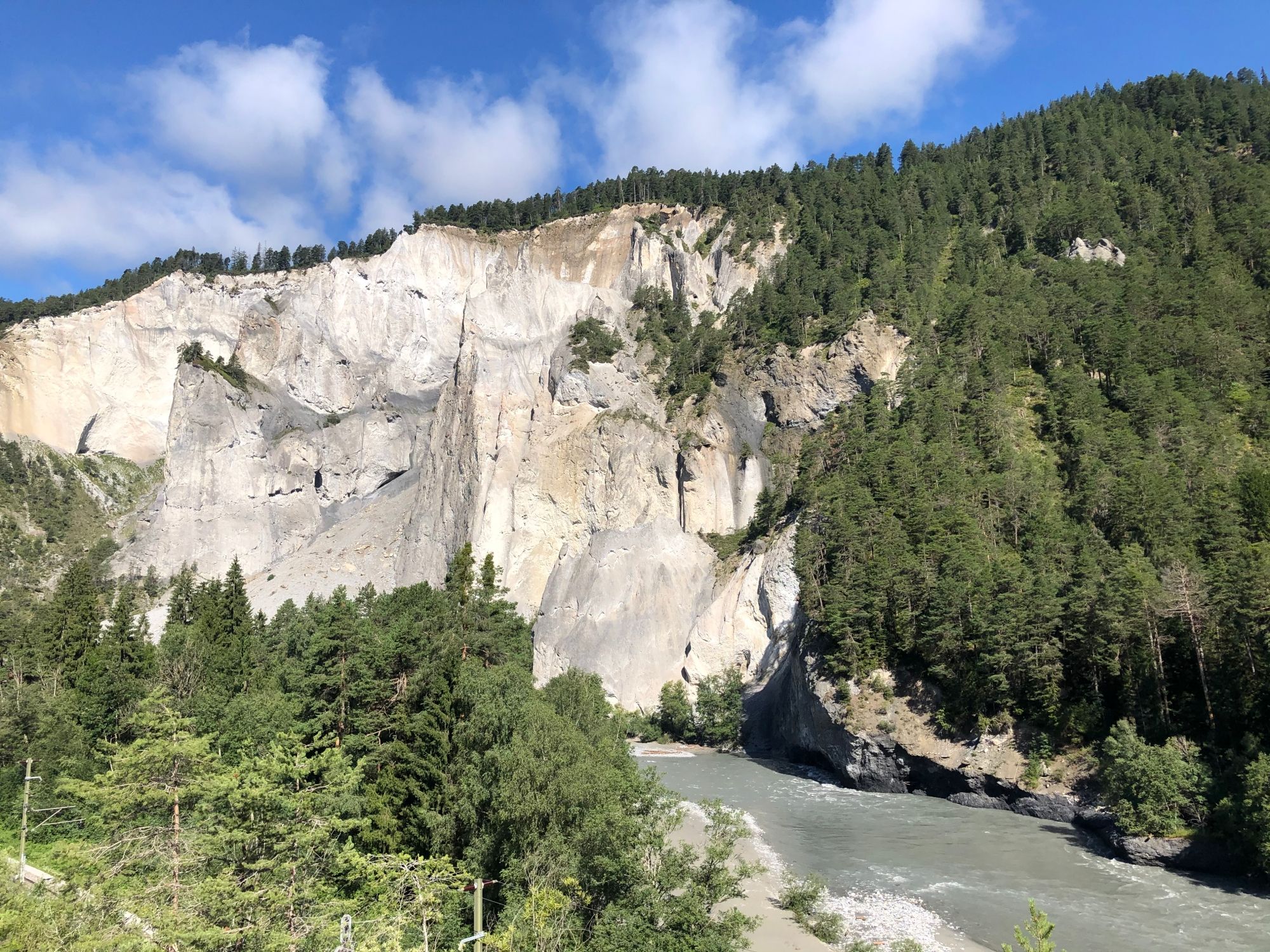 Rheinschlucht UNESCO with steep cliffs and river