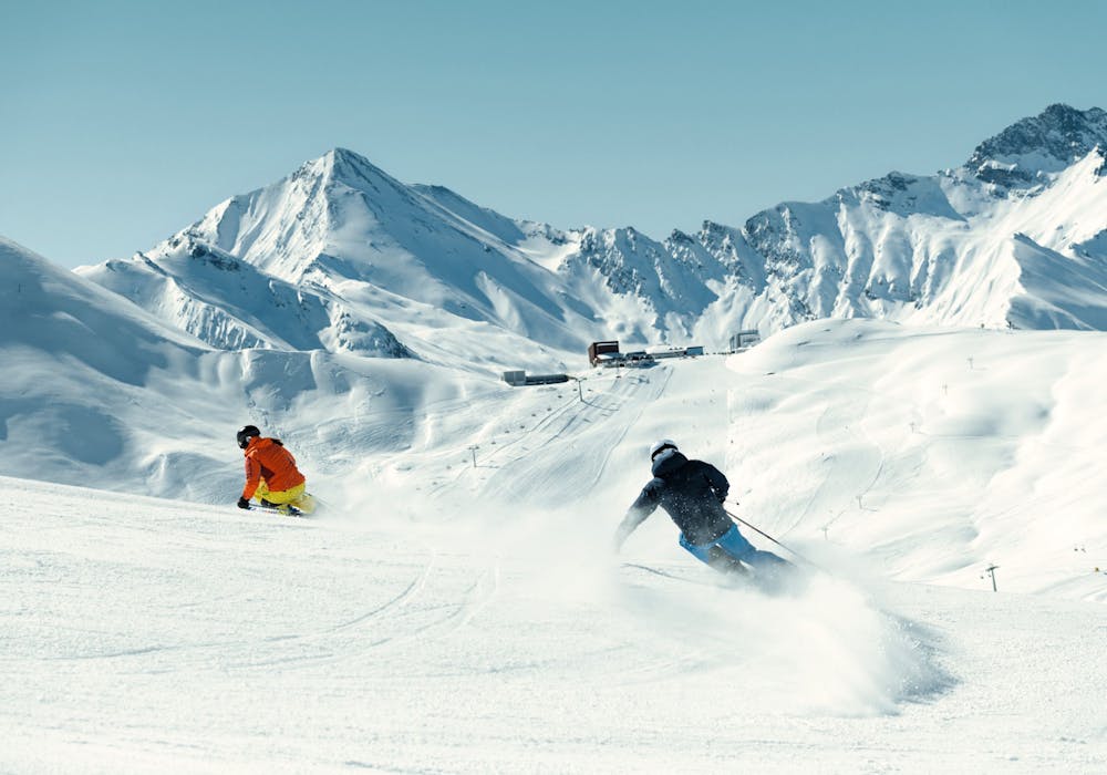 Samnaun skianlegg: Opplev de beste bakkene om vinteren med fantastiske snøforhold.