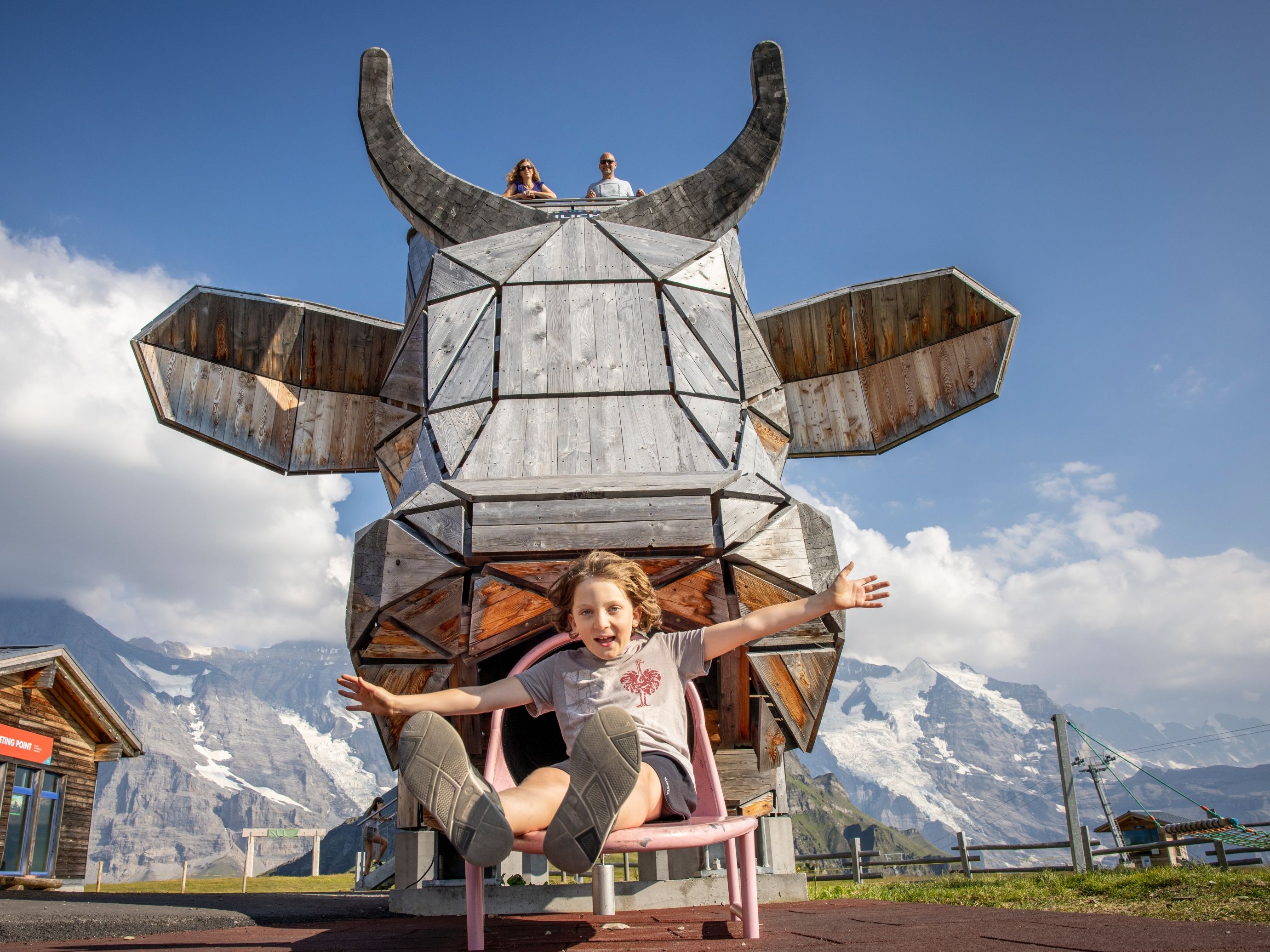 Sennespilplads Männlichen: barn der leger, fantastisk udsigt over bjerge, ideel for familier