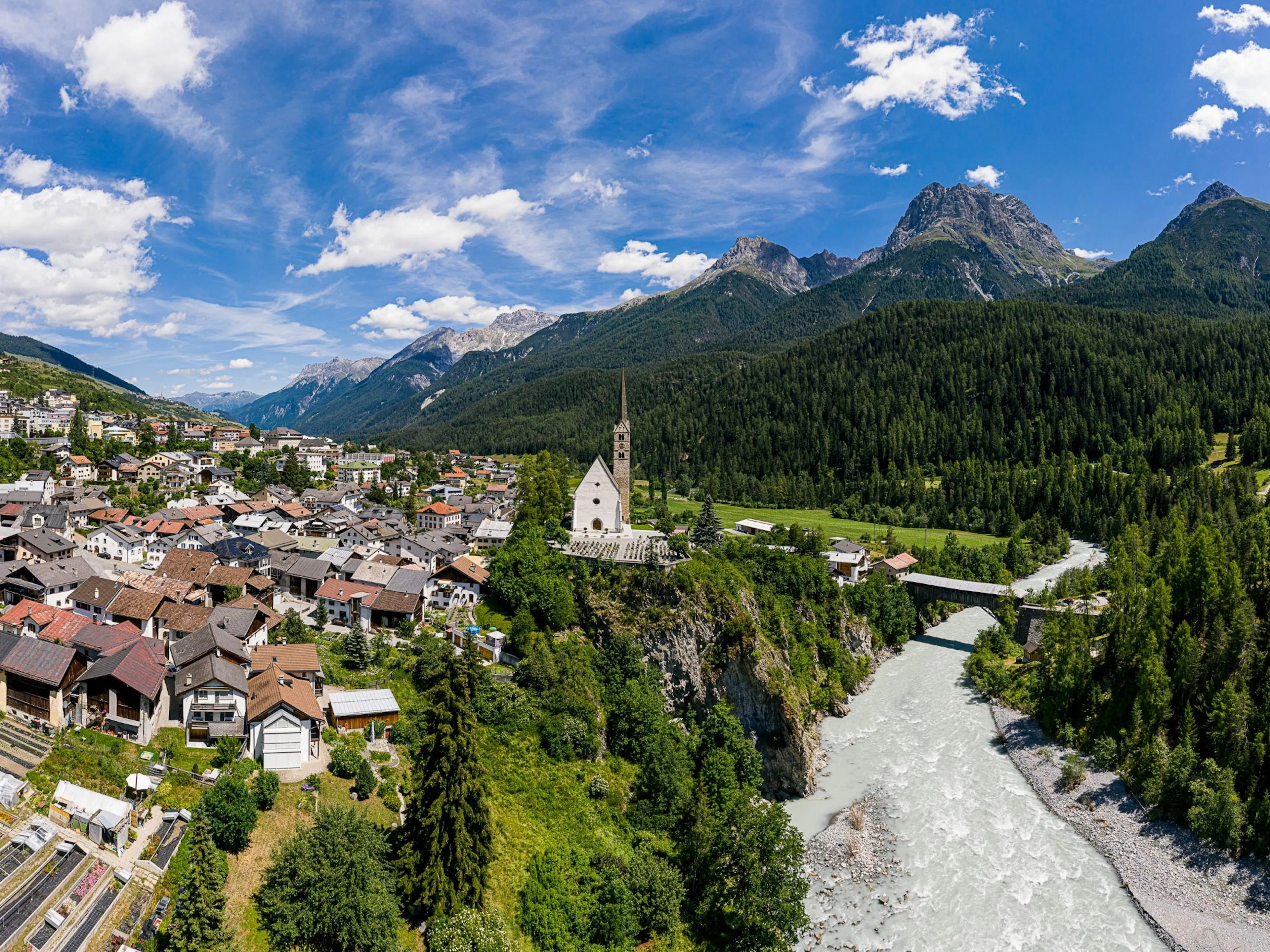 So Church Scuol: Explore the silver mines of S-charl in the picturesque nature of the Swiss Alps.