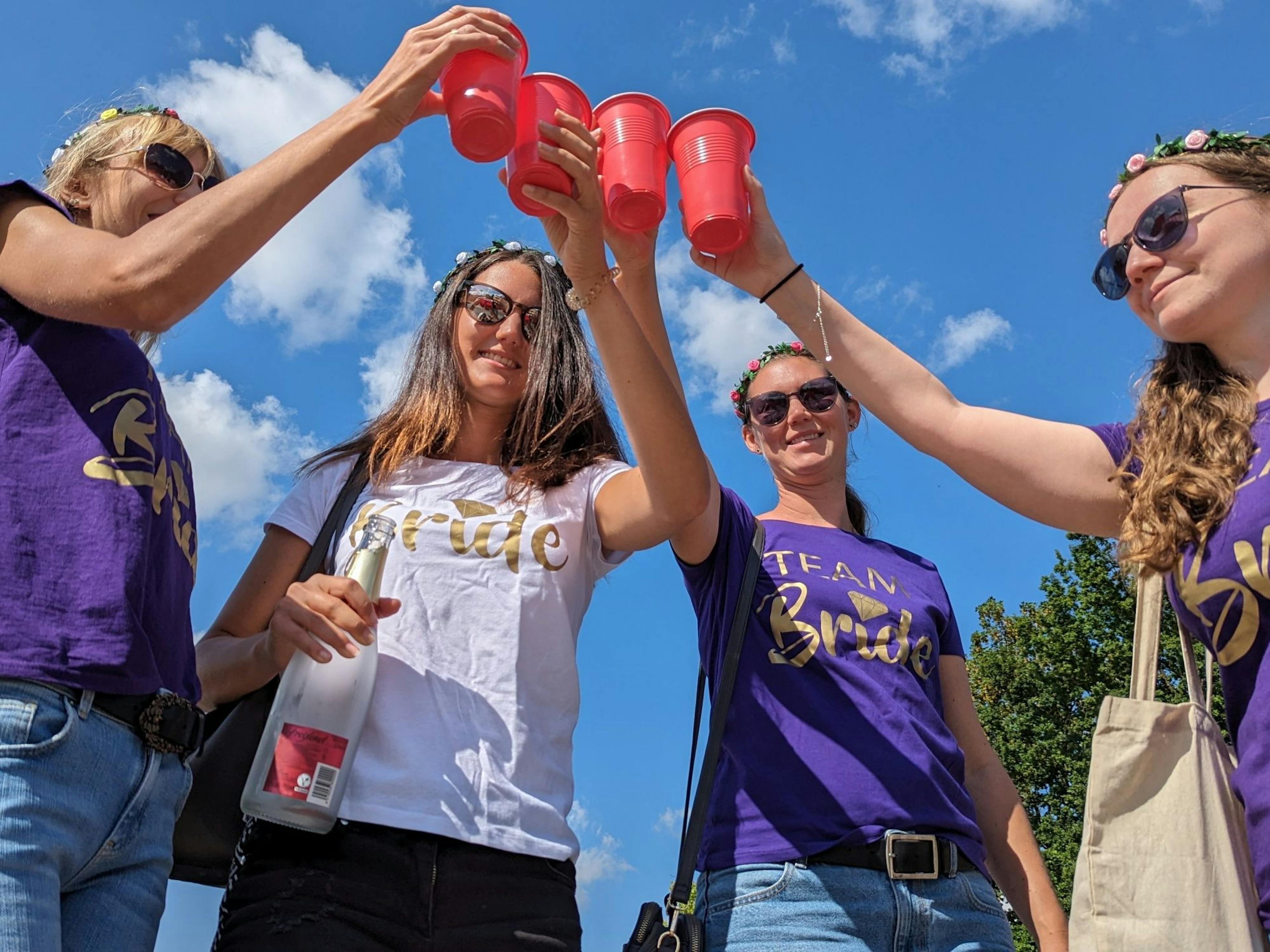 Bachelorette Party: Celebrate with your team under blue skies and enjoy the time with friends.