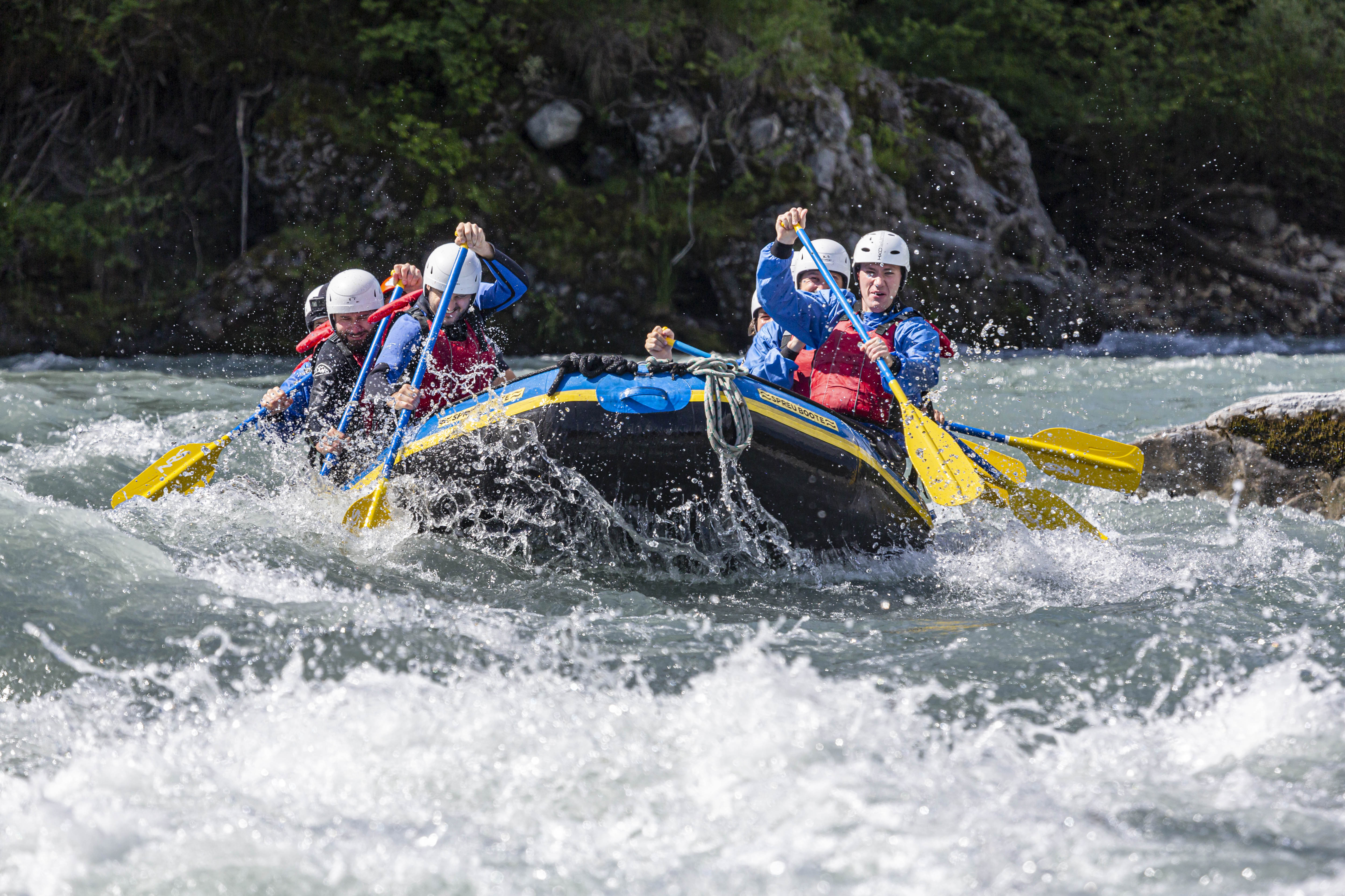 River Rafting in the Rhine Gorge with White Water