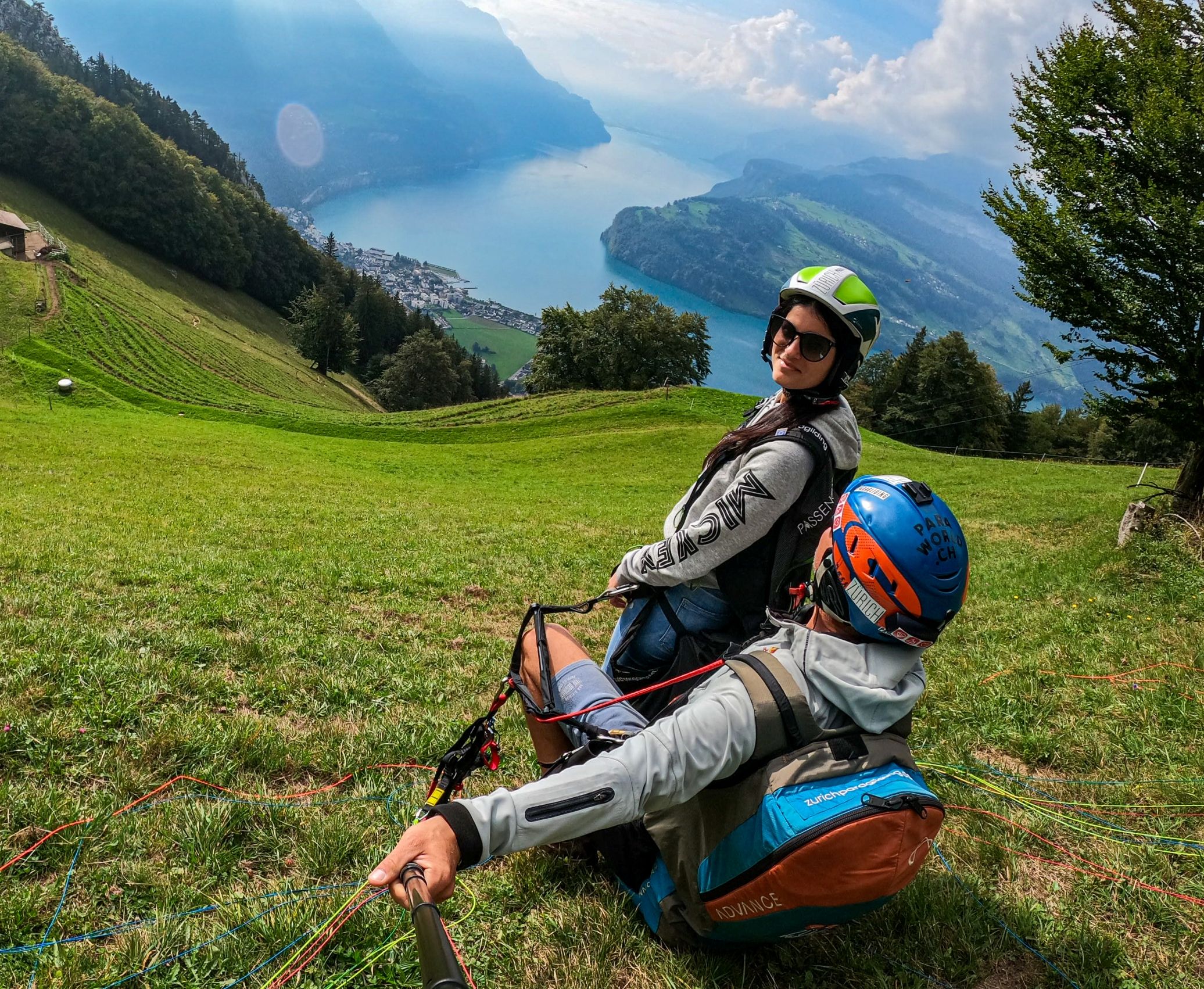 Vuelo en parapente sobre Zúrich con vistas al lago