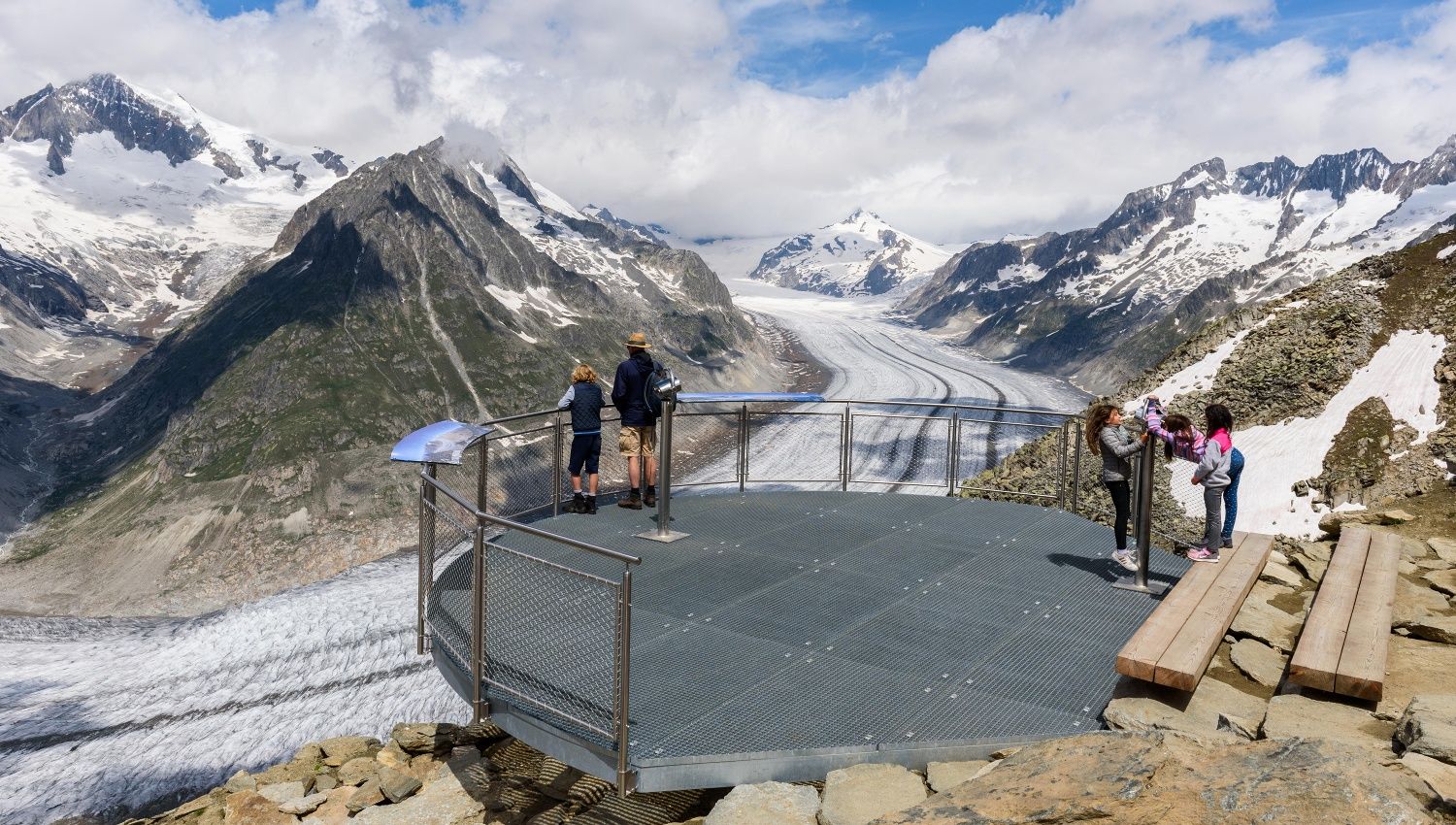 Mirador Eggishorn con vista sobre el glaciar Aletsch.