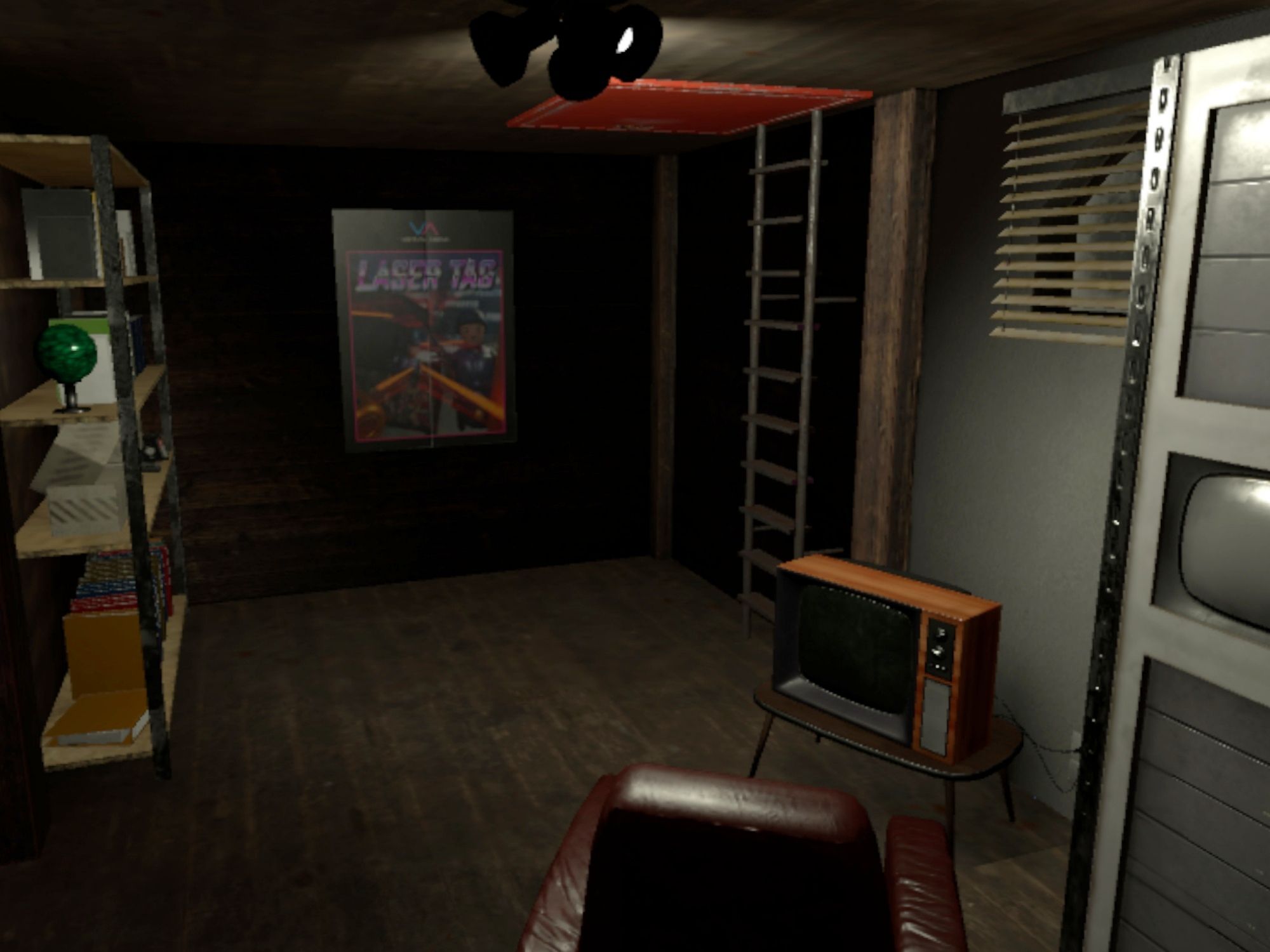 Spookhuis: ervaring in een virtuele ruimte met spelelementen en nostalgische flair.