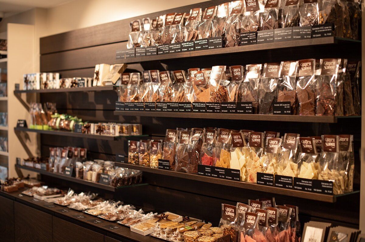 Appenzell Chocolate Factory showcases a selection of fine chocolates