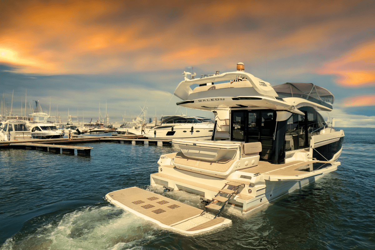 Sunset: Enjoy the champagne celebration on an elegant yacht by the water.