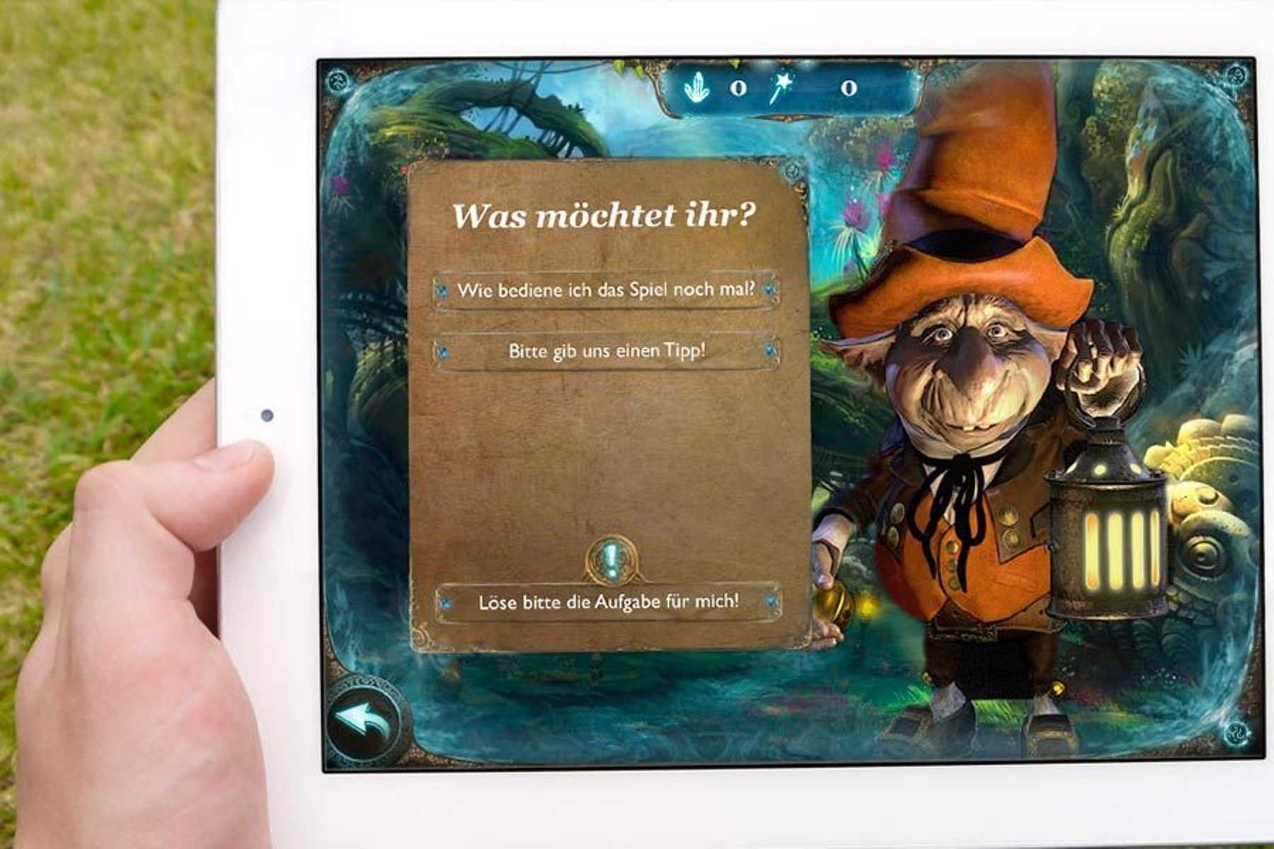 Magisk portal: Escape room i Genève, spiller interagerer med spillet