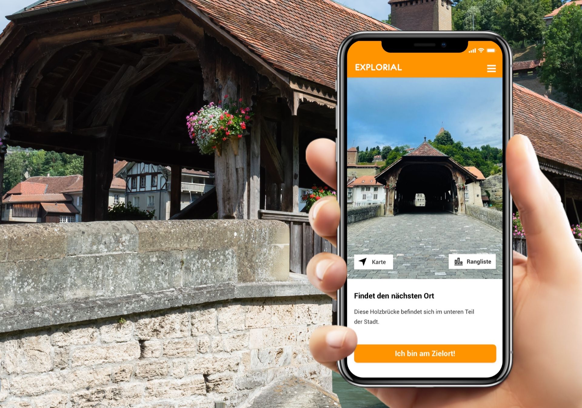 Fribourg interactive scavenger hunt with smartphone