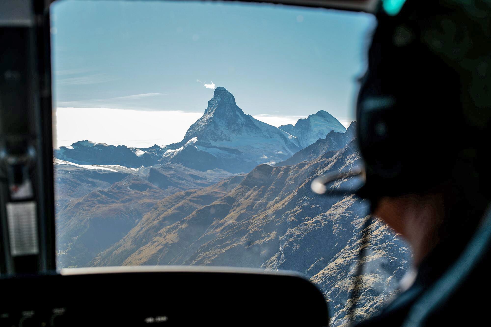 Helicopter Tour Matterhorn with a View of the Landmark in the Alps