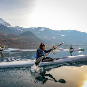 Surfski kayak course wing paddle technique in Thun