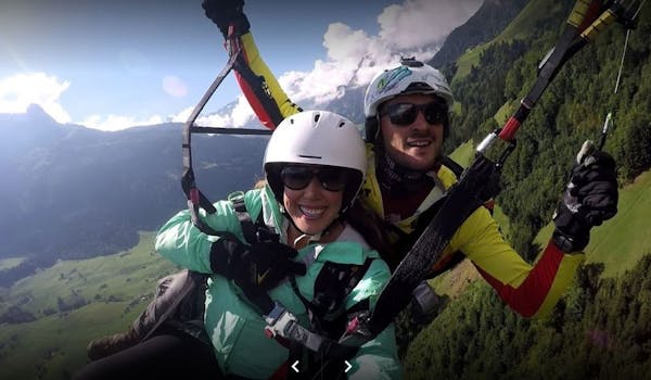 Selfie paragliding flight Pilatus