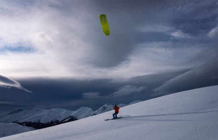 Davos cours d'initiation au snowkite débutants