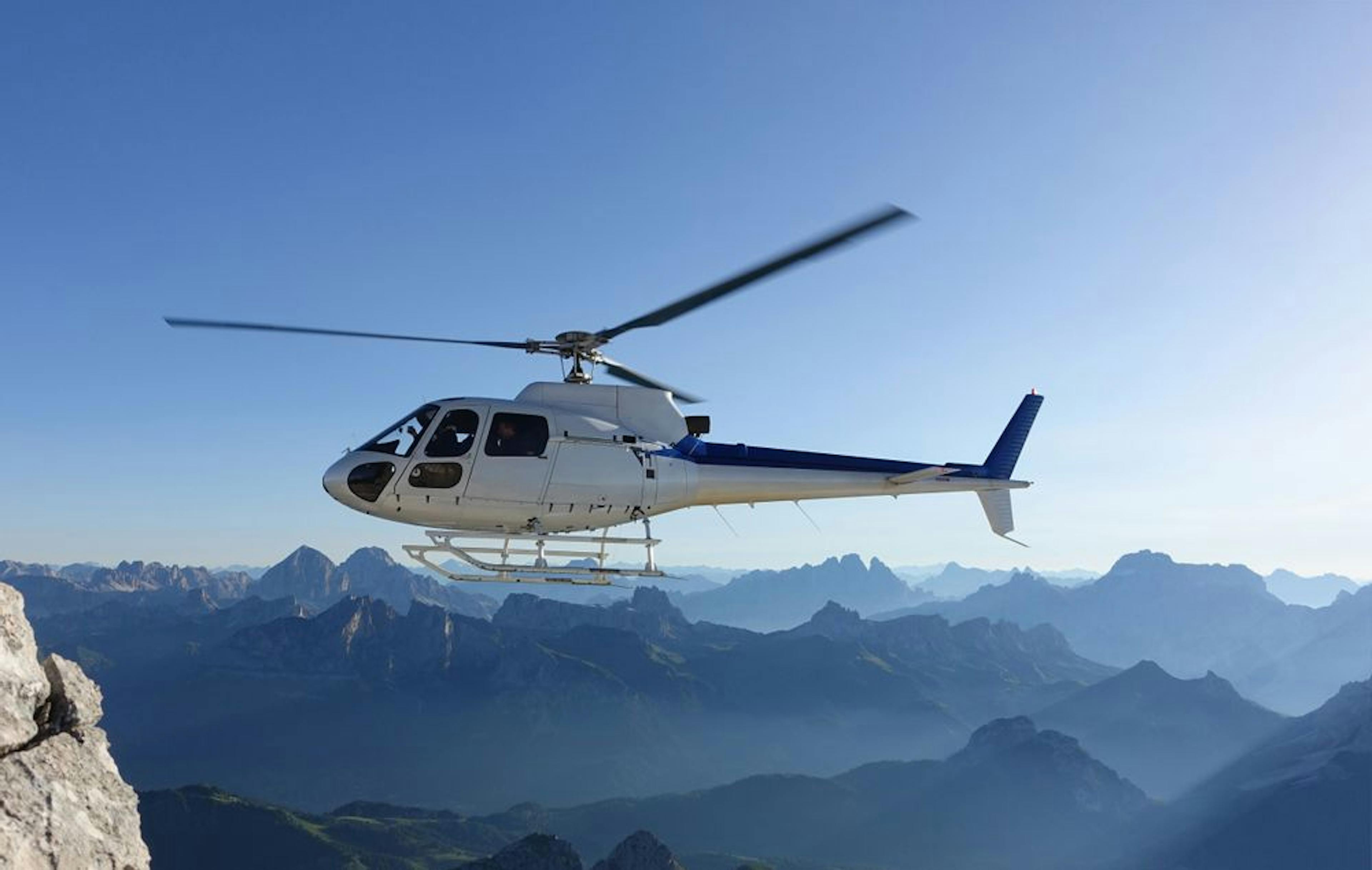 Helicopter tour of the Alps