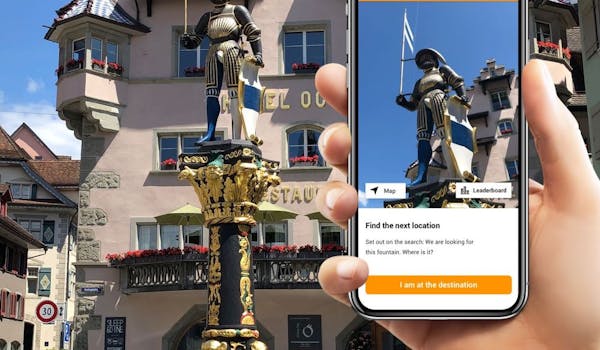 Chasse au trésor Smartphone Chevalier Statue