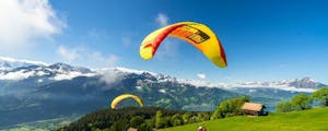 Beatenberg paragliding tandem from Interlaken in summer 