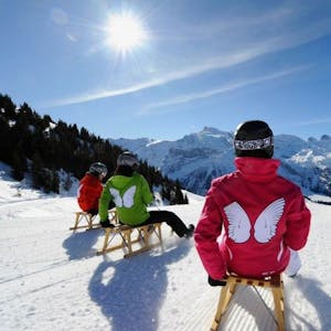 Brunni and Klostermatte sledding train ticket with optional sled rental
