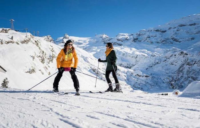 Skiing Titlis beginner