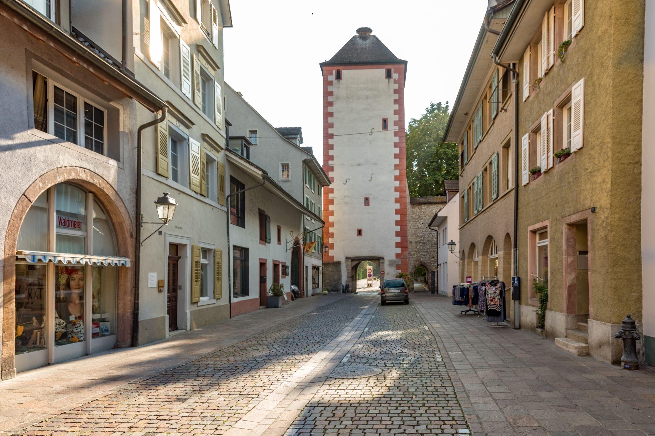 Geiss-Storchennestturm in Rheinfelden, altstadt mit historischem Flair
