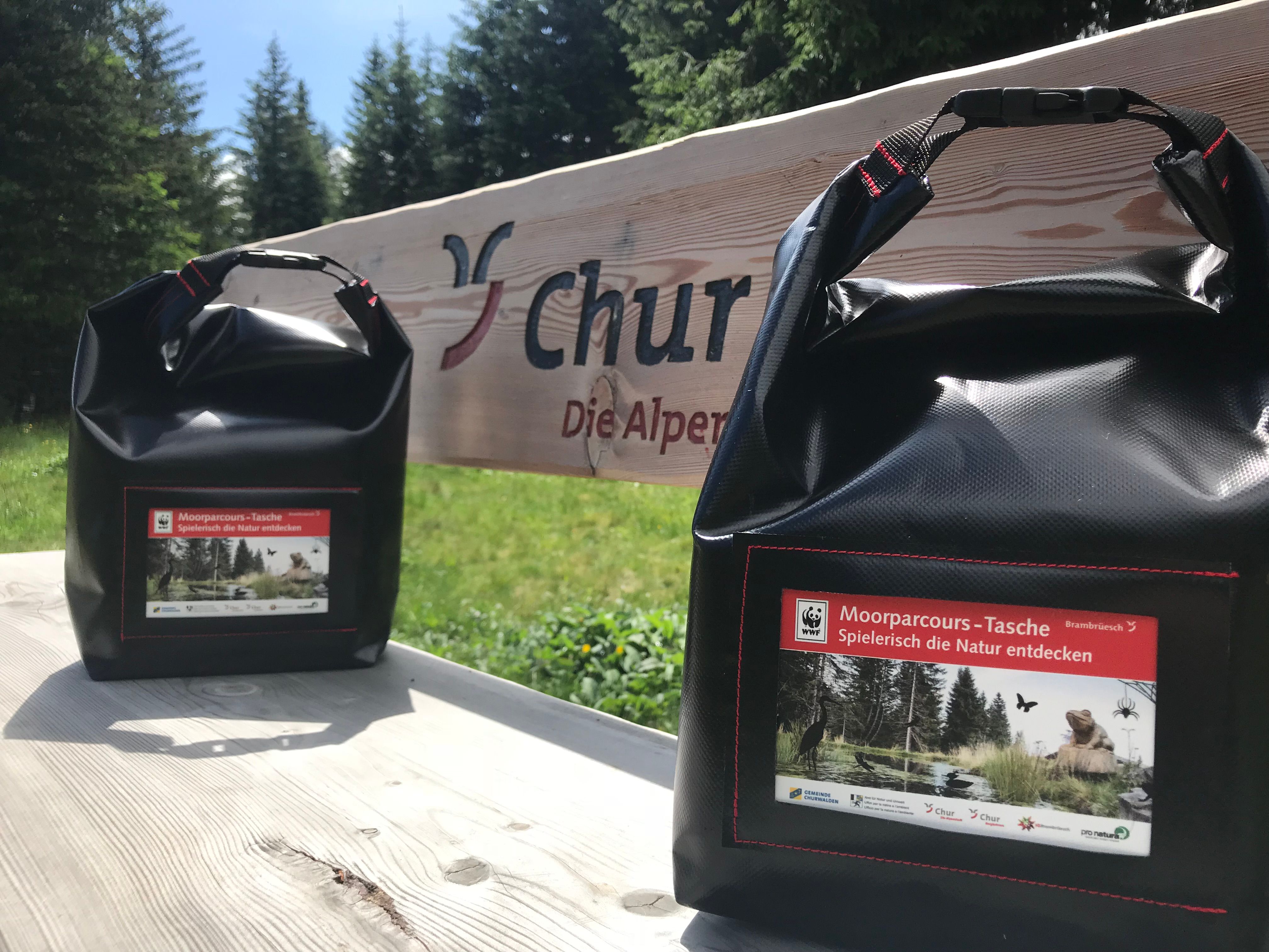 Τσάντα διαδρομής Μούρ σε ξύλινο υπόστρωμα με φυσικά μοτίβα.