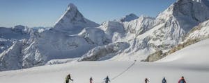 Gletscherabfahrt Theodulgletscher Gruppe in Zermatt