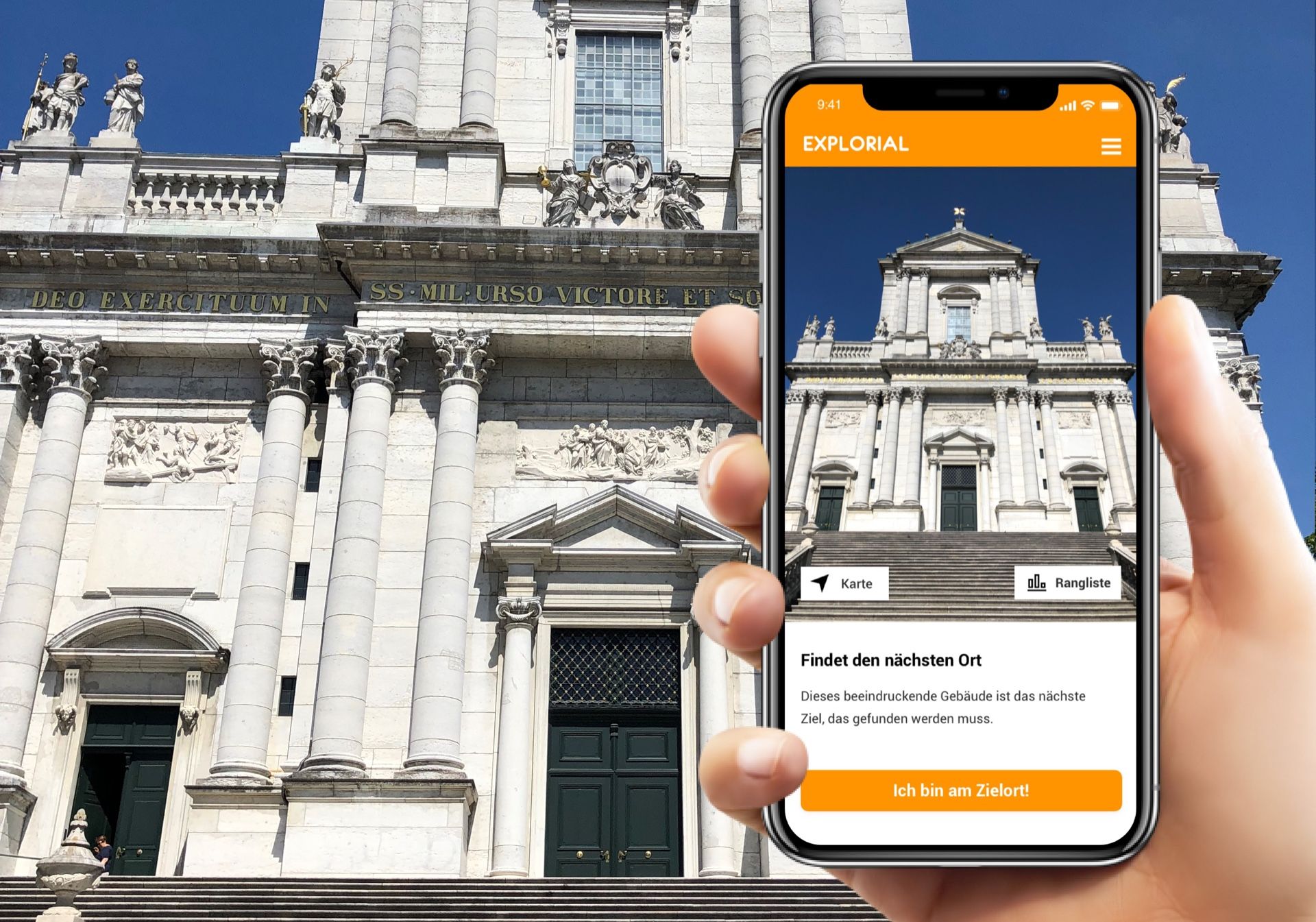 スニッツェルハントスマートフォン：チームと子供たちと一緒にウルゼン大聖堂とその周辺を発見しよう。